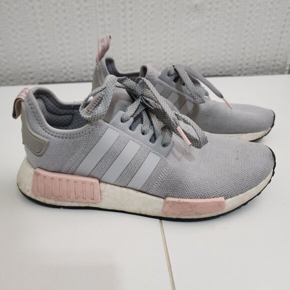 Adidas NMD Boost Woman's Pink and Gray Sneakers Size 8 - Picture 6 of 13